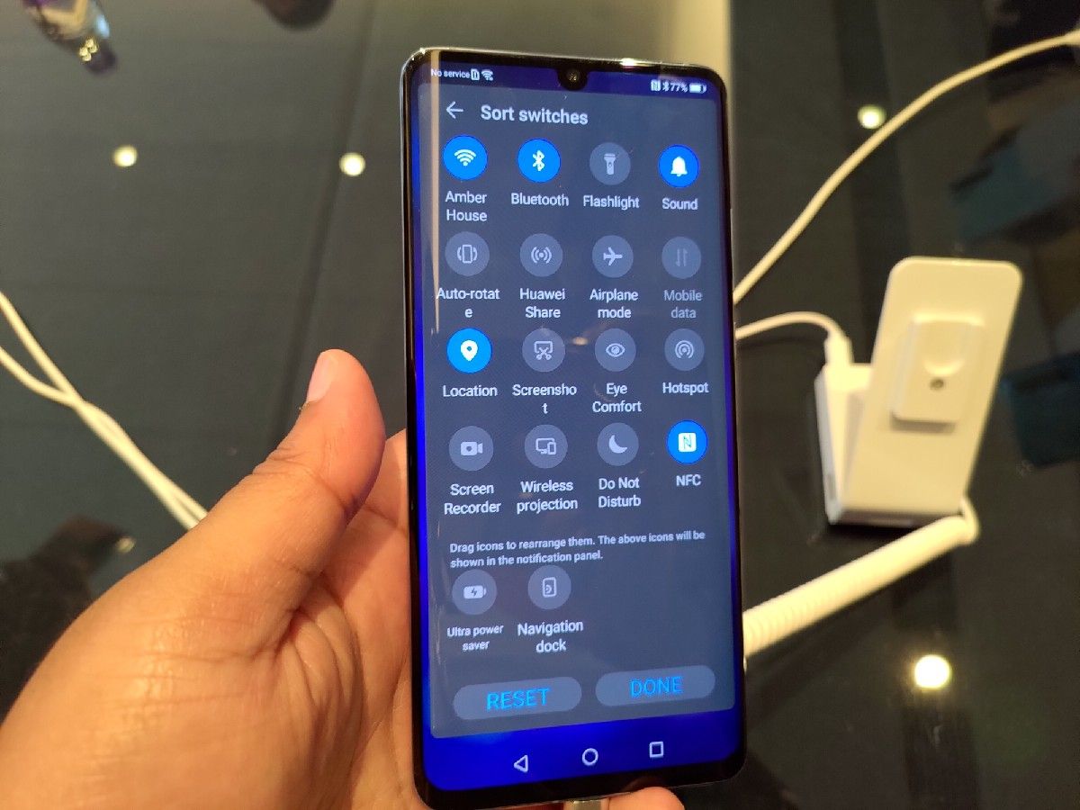 EMUI 10 Quick Settings revamp