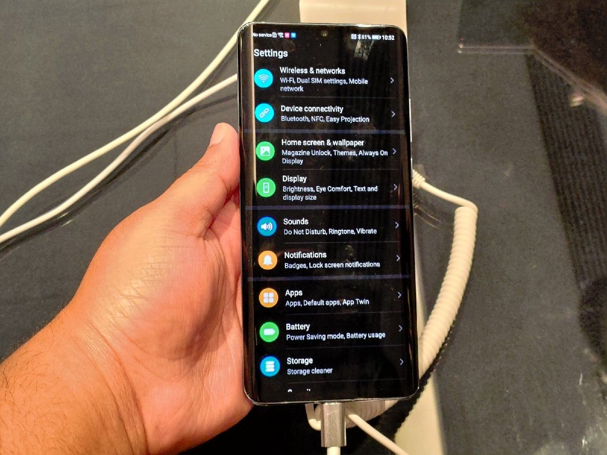 Redesigned settings in EMUI 10