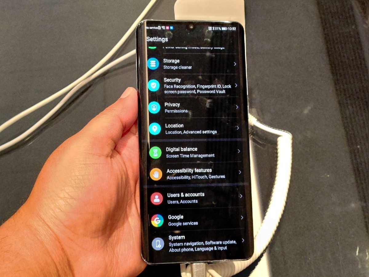 Redesigned settings in EMUI 10