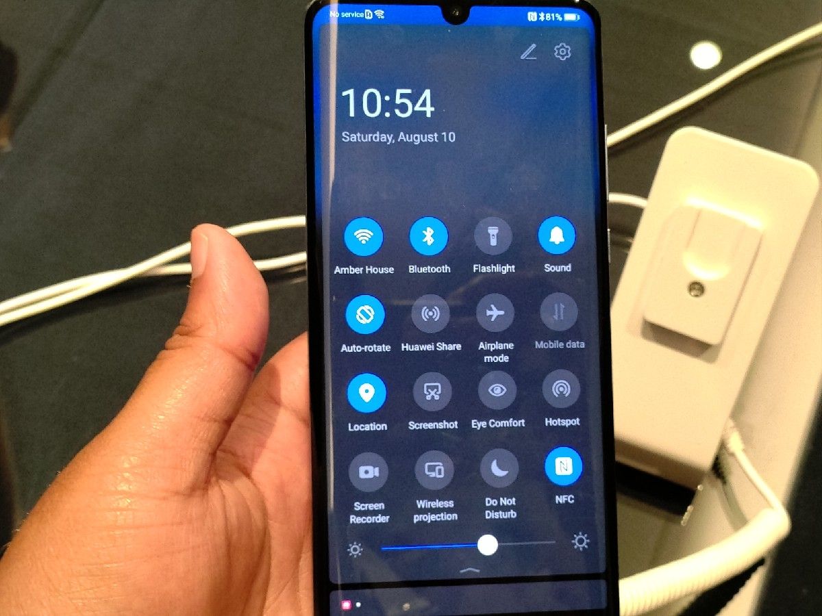 EMUI 10 Quick Settings revamp