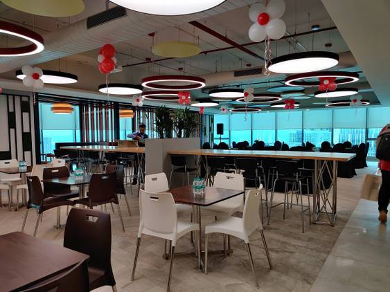 OnePlus India R&D Center in Hyderabad, showing cafeteria