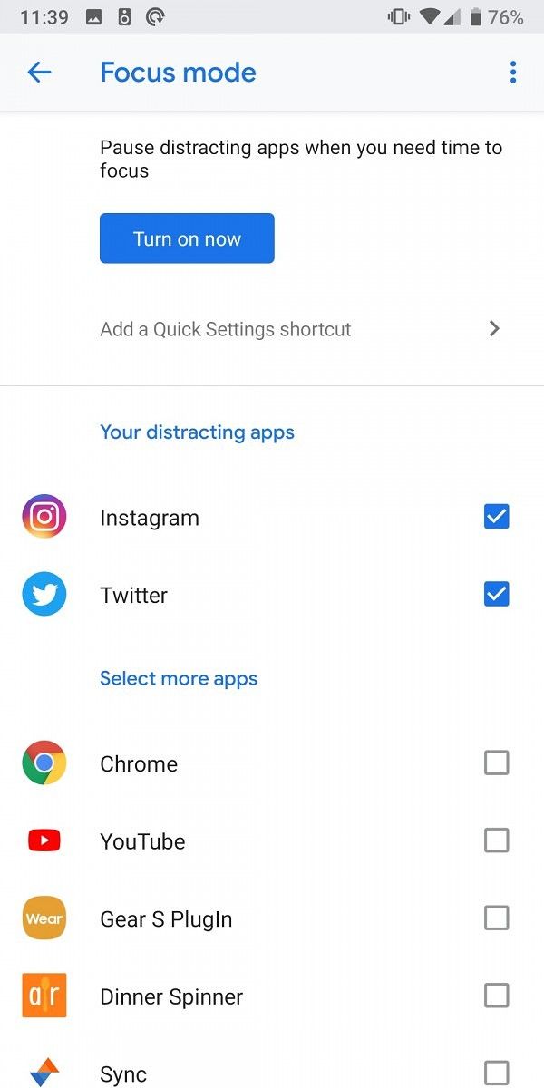 focus mode digital wellbeing