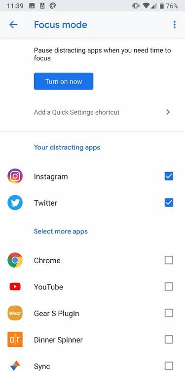 focus mode digital wellbeing