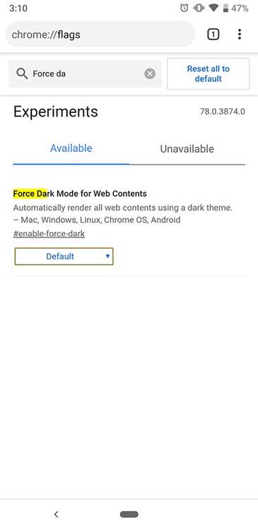 chrome canary force dark mode 4
