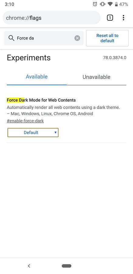 chrome canary force dark mode 4