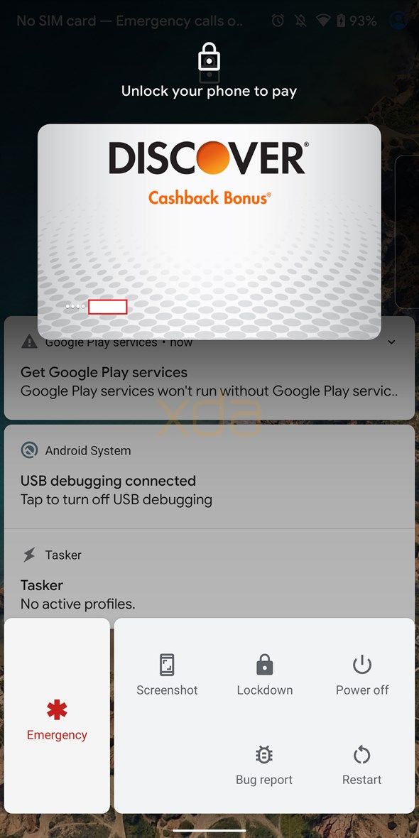 Android 10 Quick Wallet Access for Google Pay