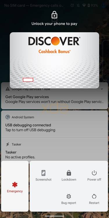 Android 10 Quick Wallet Access for Google Pay