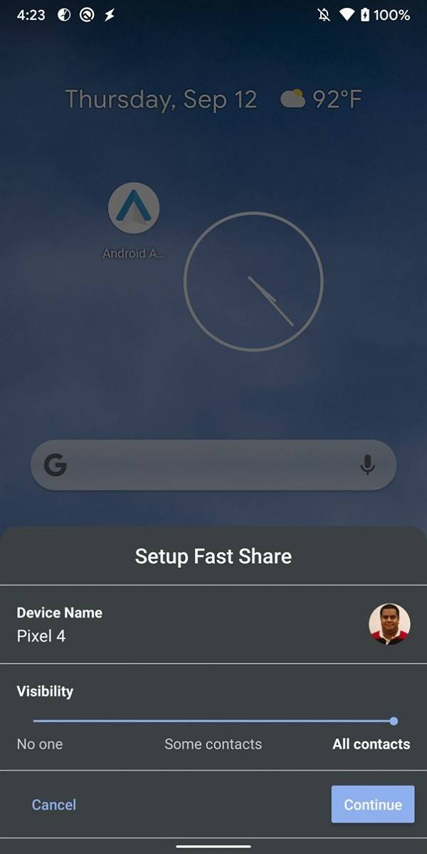 Android Fast Share file transfer