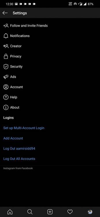 Instagram Dark Mode