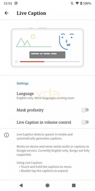 Android 10 Live Captions
