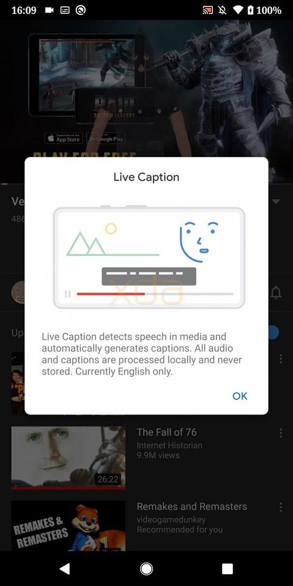 Android 10 Live Captions