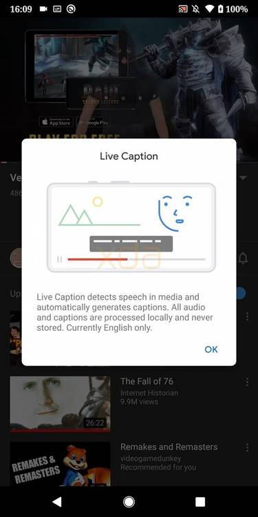Android 10 Live Captions