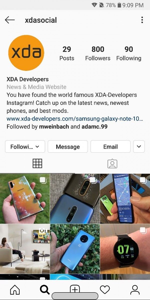 Dark mode Instagram Android 9 and older