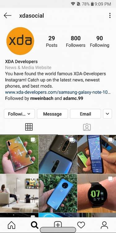 Dark mode Instagram Android 9 and older