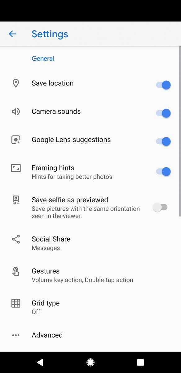 Google Camera 7.1 settings
