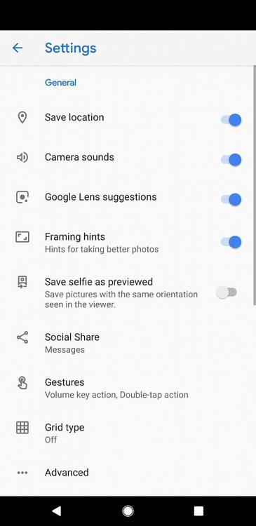 Google Camera 7.1 settings