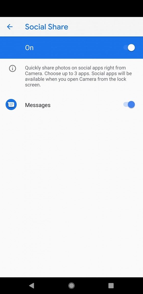 Google Camera 7.1 social share