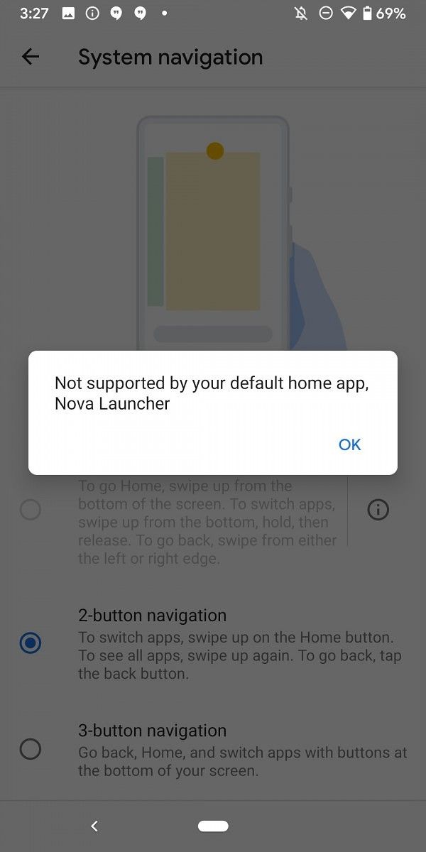 Navigation Gestures Third Party Launcher Support