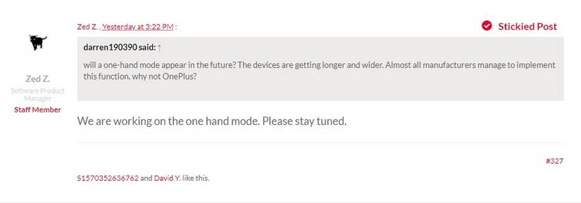 OnePlus OxygenOS One Handed Mode