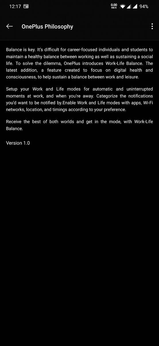 OxygenOS Work-Life Balance