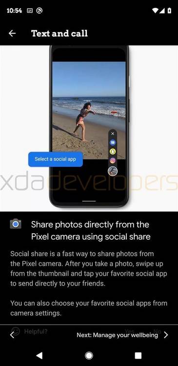 Google Camera social share on the Google Pixel 4