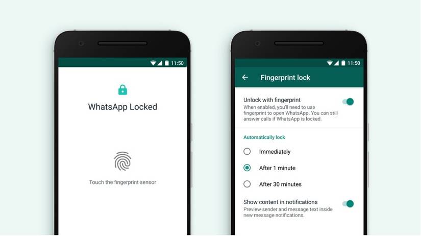 whatsapp fingerprint unlock