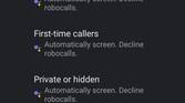 Google Pixel Automatic Call Screen settings