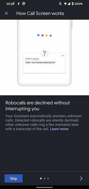 Google Pixel Automatic Call Screen demo