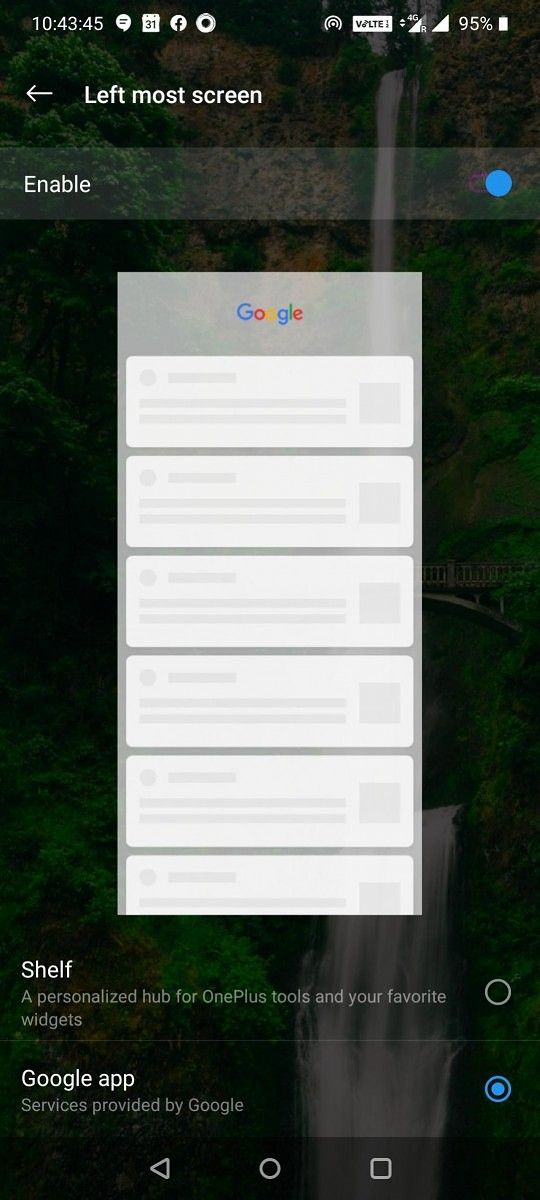 OnePlus Launcher Google Feed 1