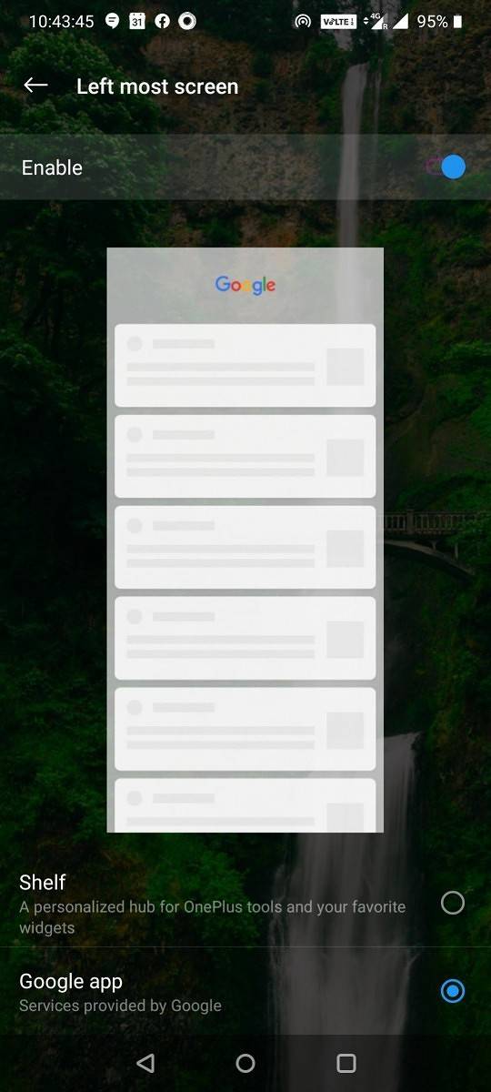 OnePlus Launcher Google Feed 1