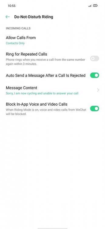 ColorOS 7 Do Not Disturb settings