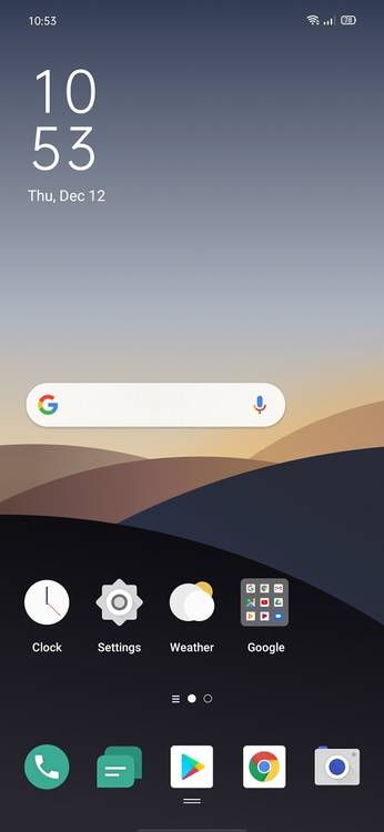 ColorOS 7 home screen