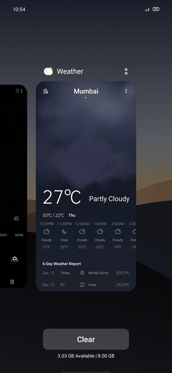 ColorOS 7 recent apps
