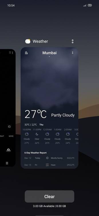 ColorOS 7 recent apps