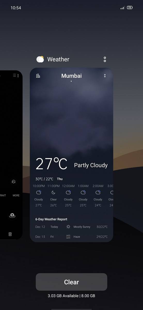 ColorOS 7 recent apps