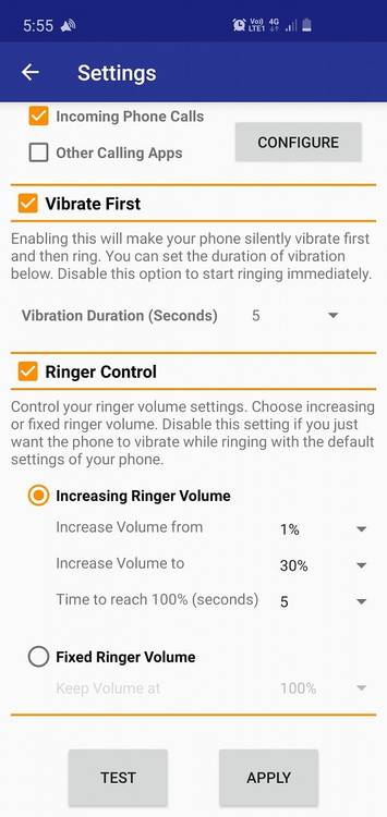 Ring Master is an app that can vibrate first and gradually ring for phone calls Ring Master is an app that can vibrate first and gradually ring for phone calls