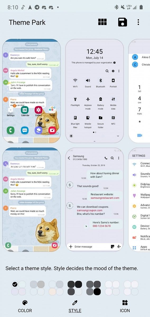 Samsung Good Lock Theme Park