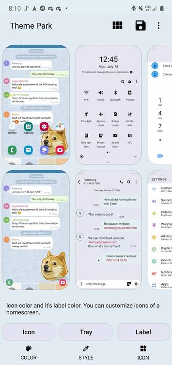 Samsung Good Lock Theme Park