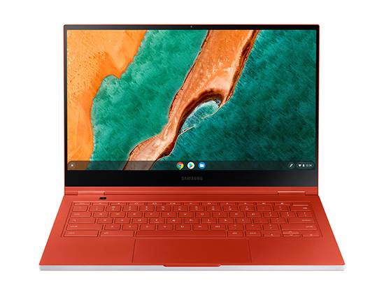 Samsung Galaxy Chromebook in Fiest Red front view