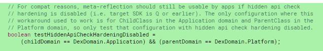 Android 11 hidden API hardening