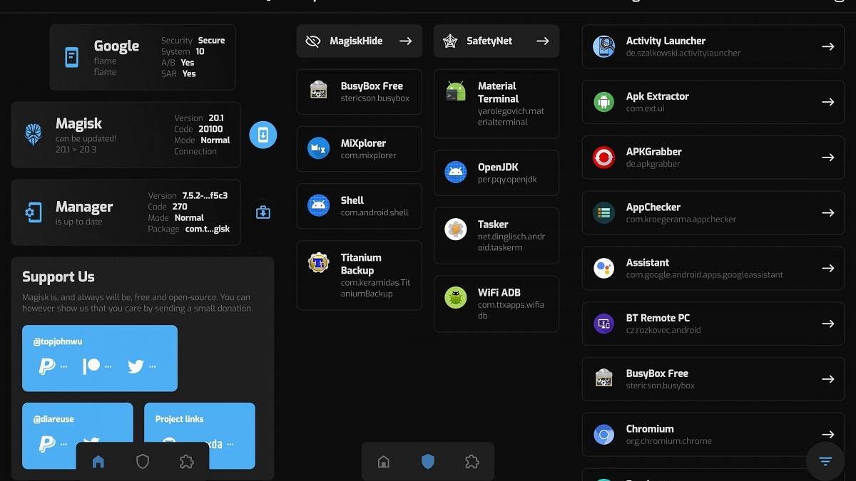 Magisk Manager new UI in canary