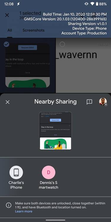 Nearby Sharing by Google, previously called Fast Share