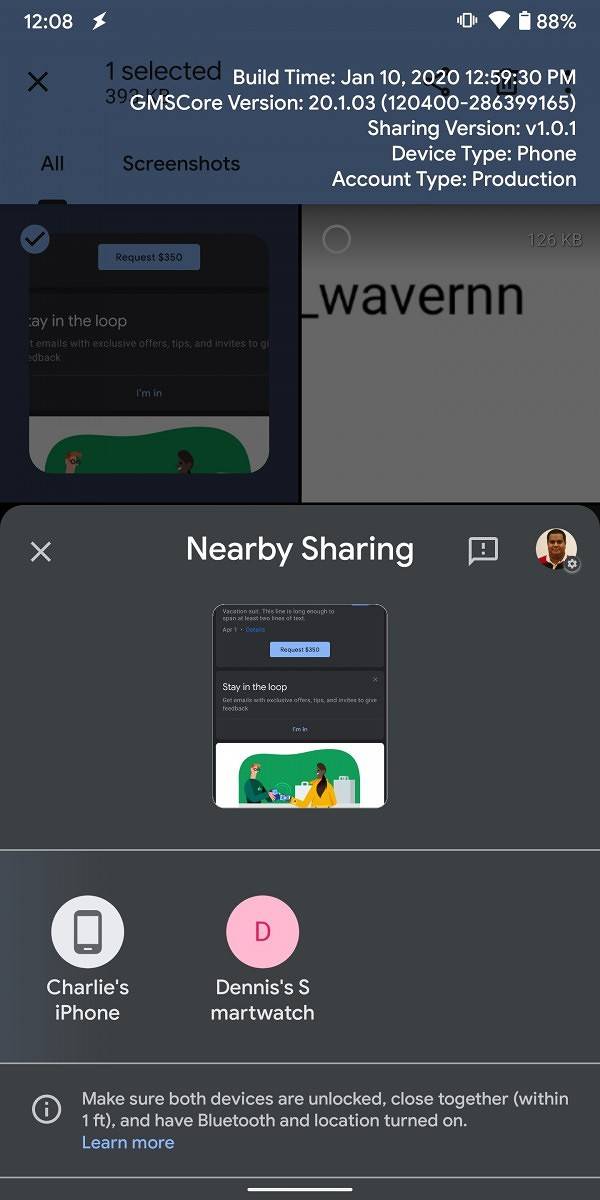 Nearby Sharing by Google, previously called Fast Share