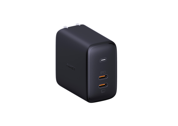 AUKEY Omnia 65W Dual-Port PD Charger – PA-B4, 2x USB-C, Dynamic Detect, 2-Year Warranty