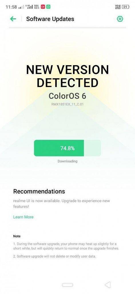 Realme 3 Pro ColorOS 6 update