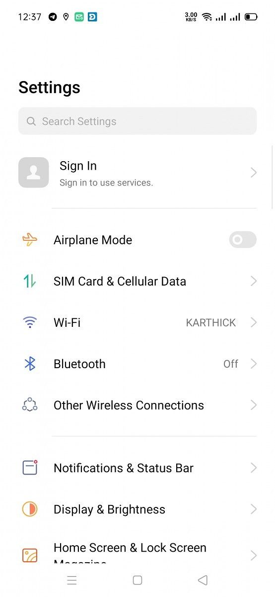 Realme 3 Pro ColorOS 6 Android 10