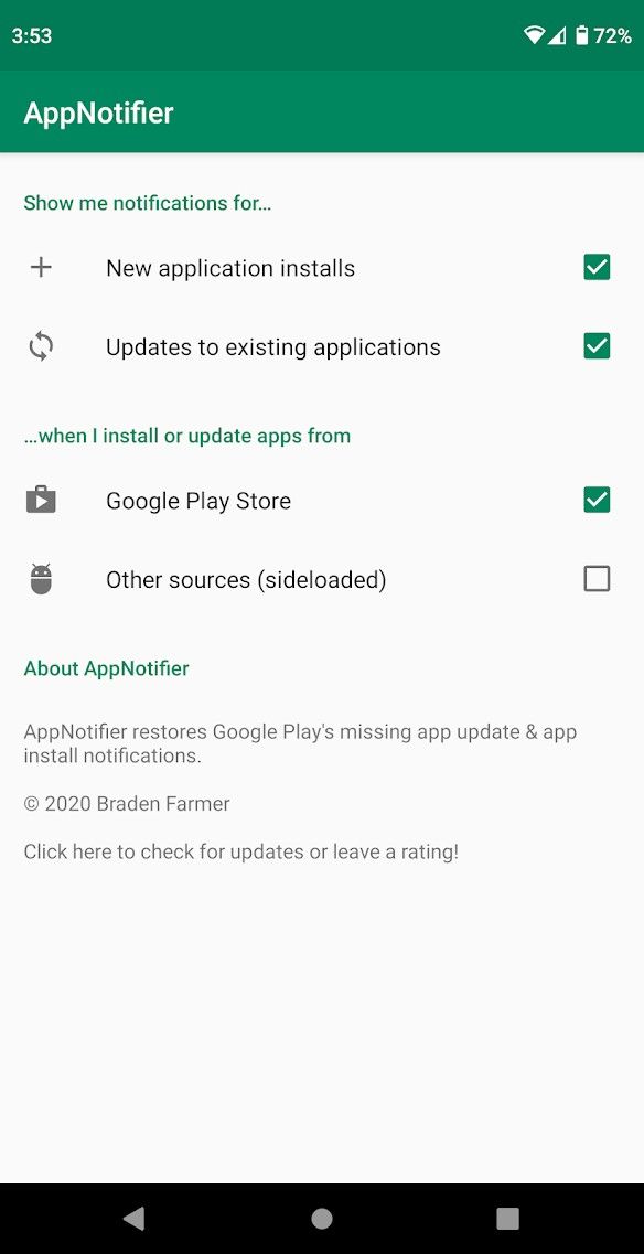 play store updates