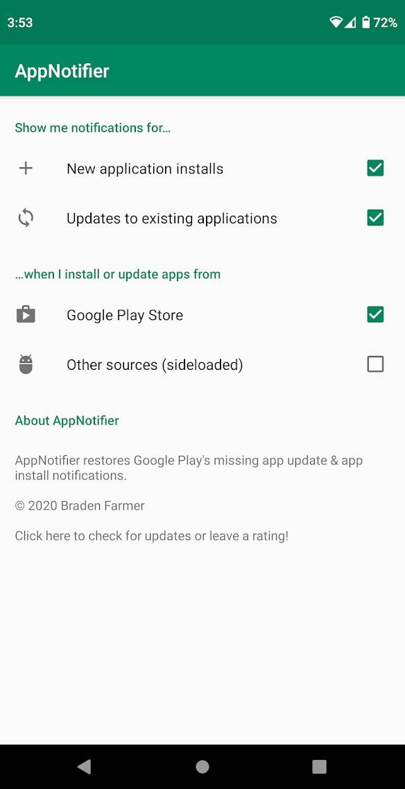 play store updates
