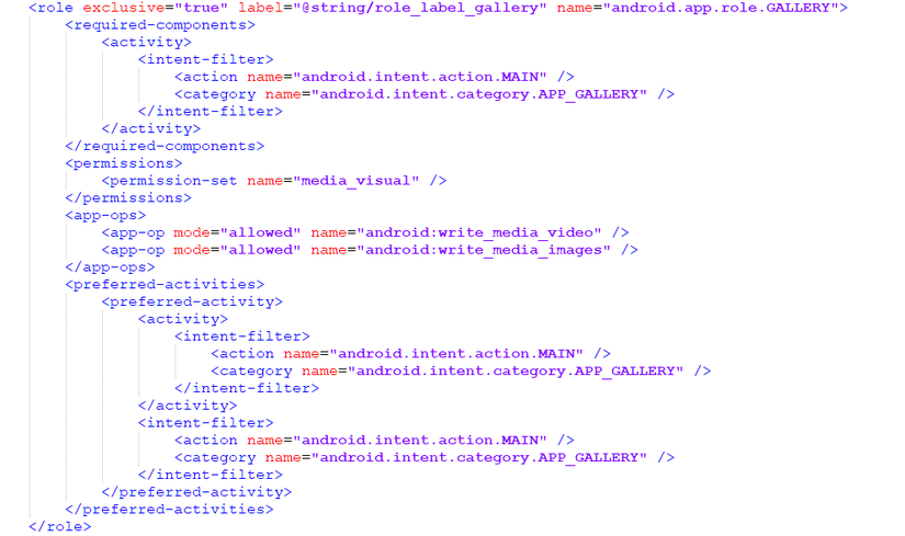 Android Q Roles
