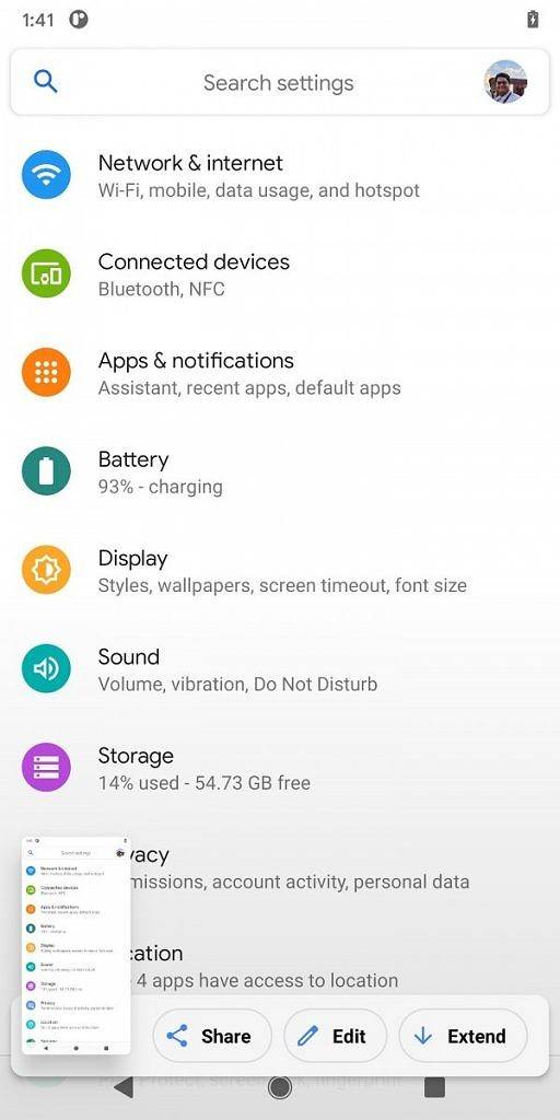 Android 11 scrolling screenshot